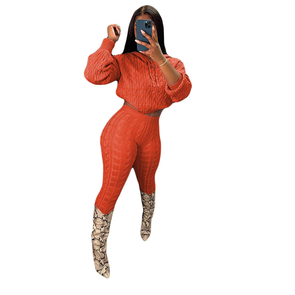 Women's Slouchy Solid Color Set Two-piece Suits
