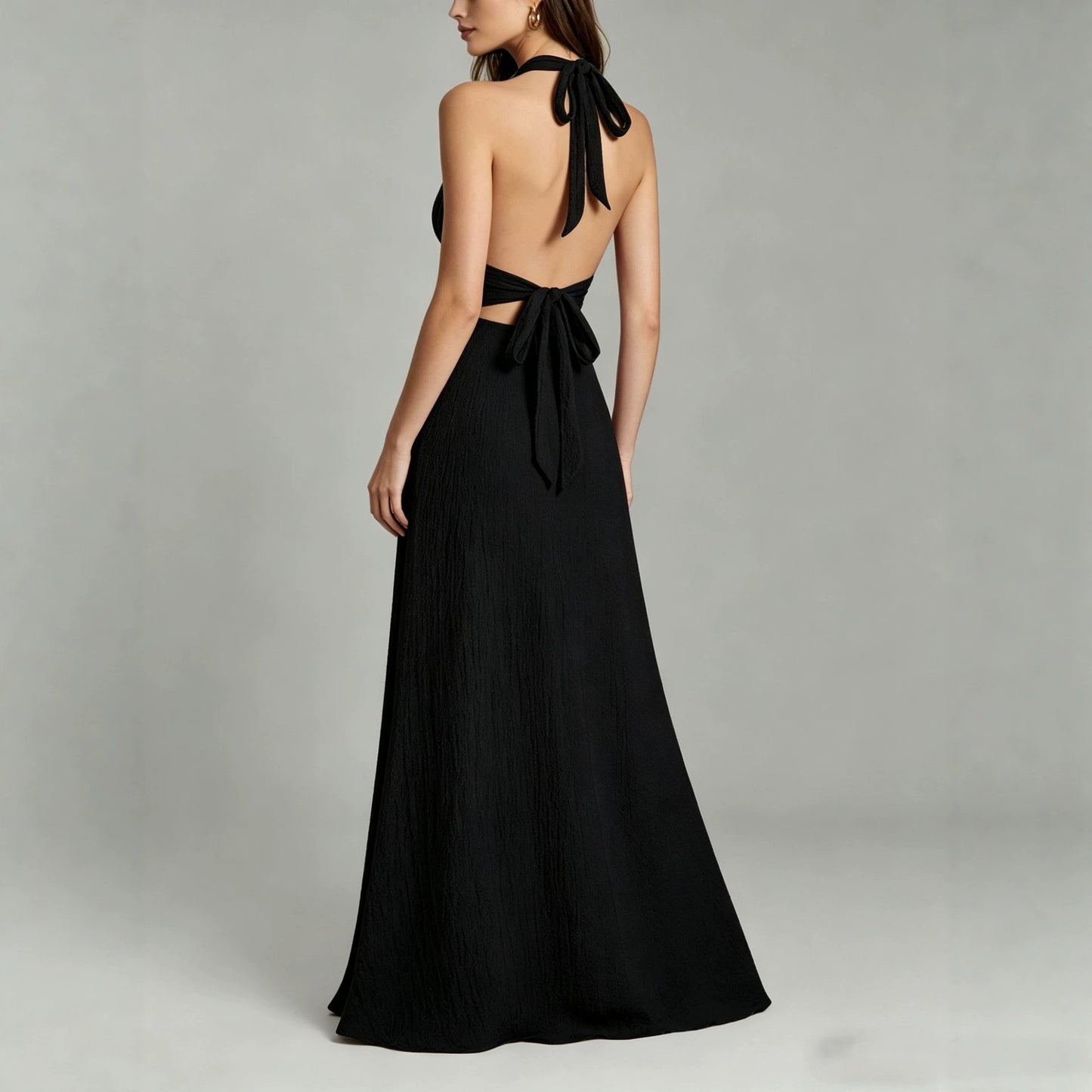 Temperament Elegant Light Luxury Backless Halter Dress