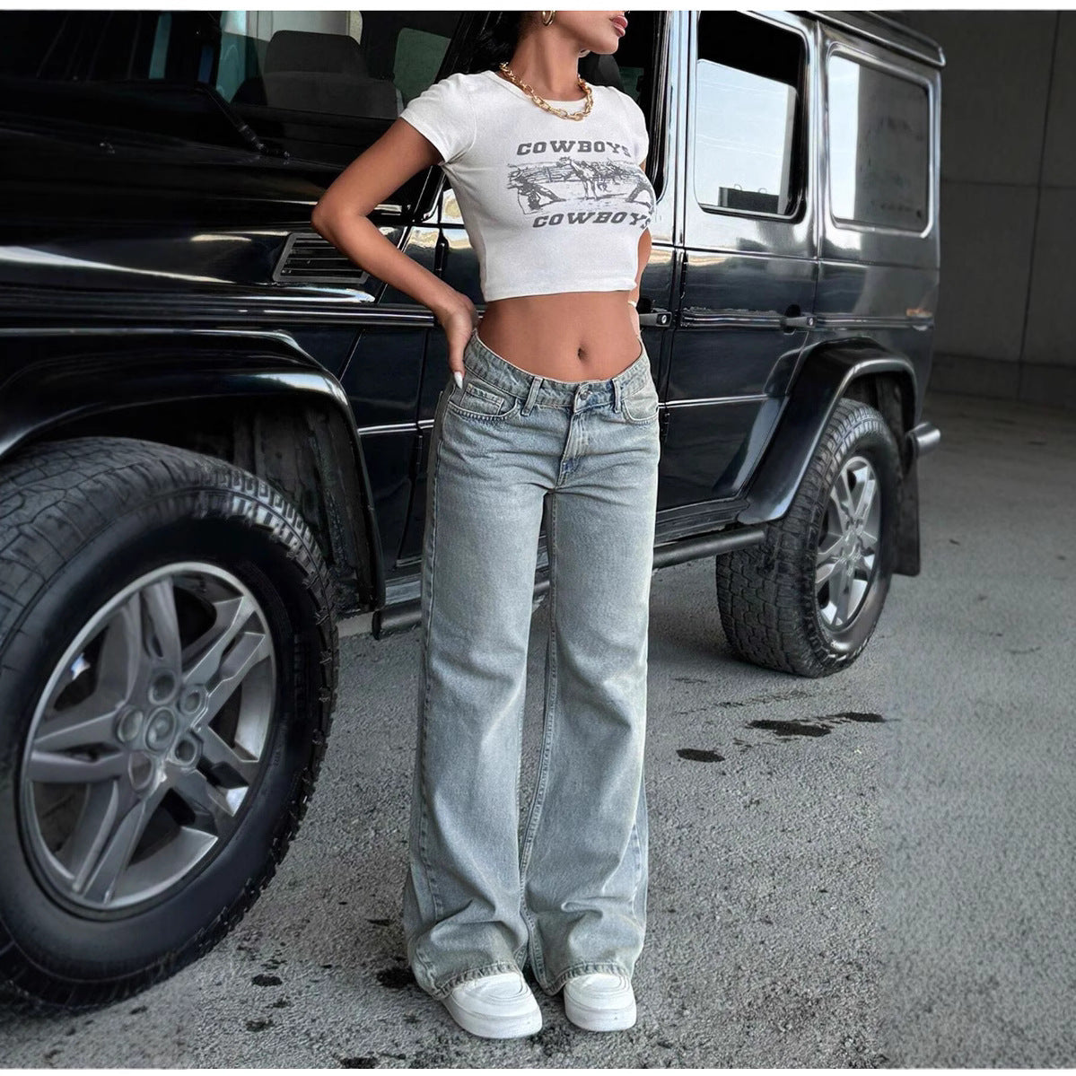 Women's Stretch Personality Street Washed Fashion Jeans