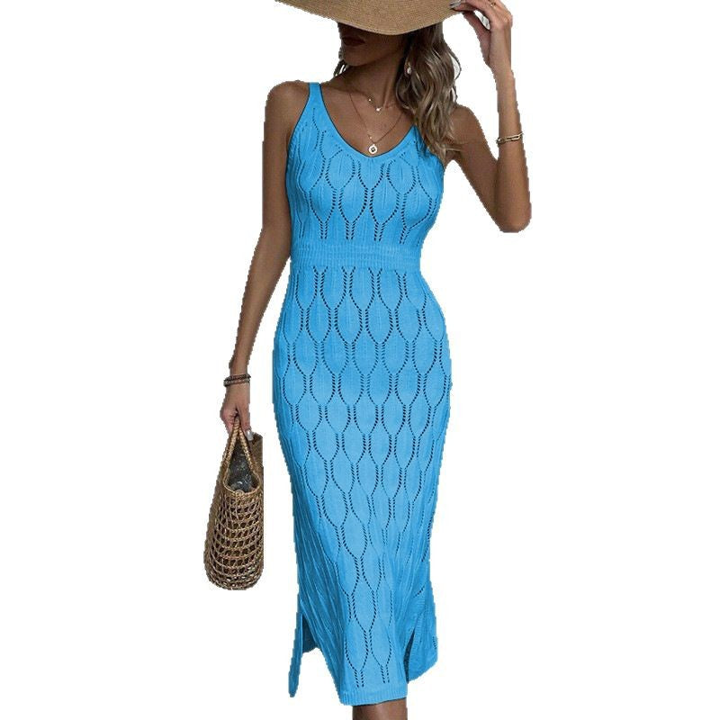 Women's Summer Beach Dress Solid Color Sexy Blouses