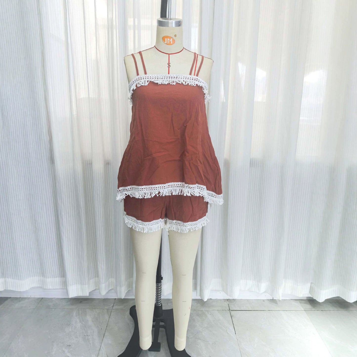 Women's Beach Vacation Style Tassel Lace Splicing Suits