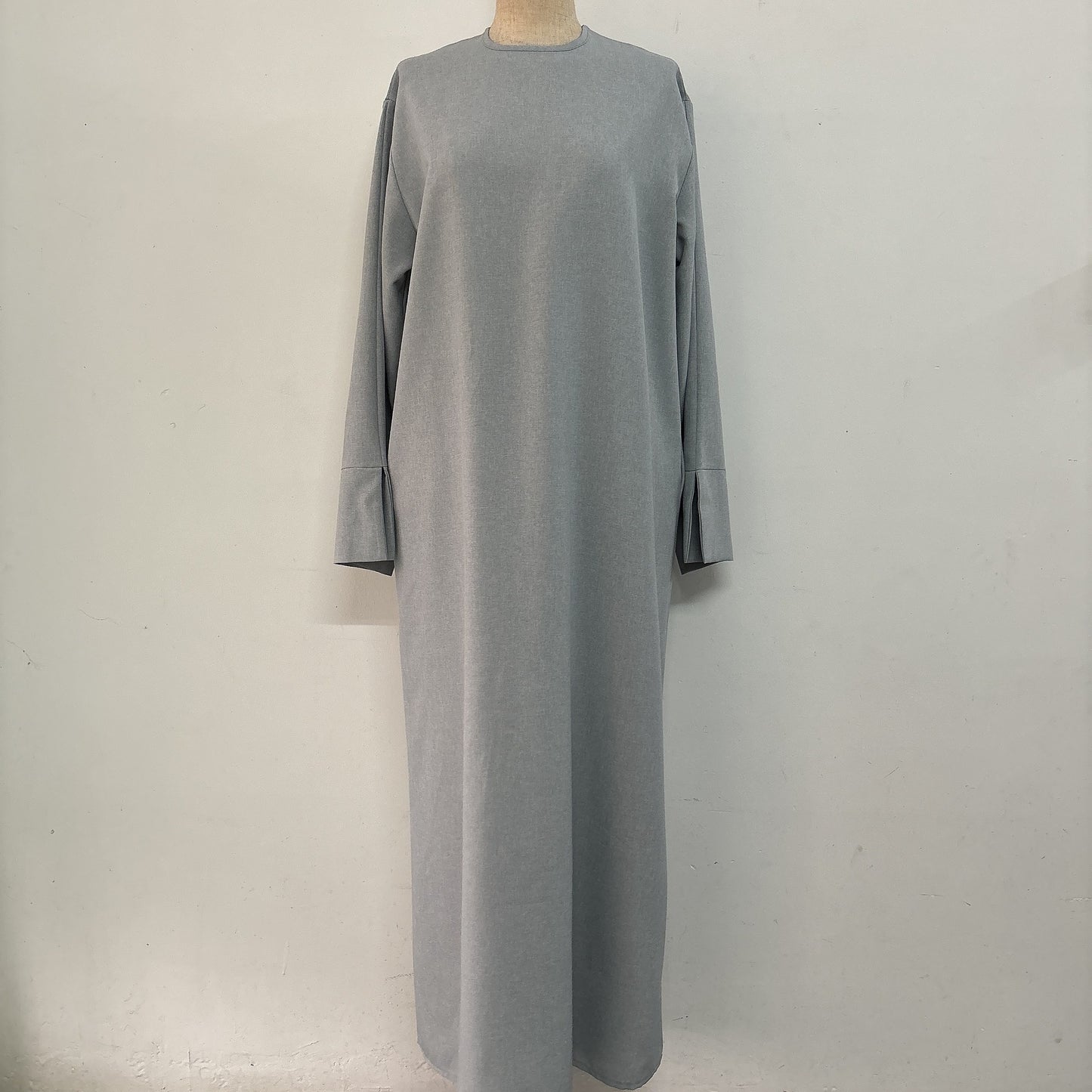 Neck Side Pocket Simple Solid Color Loose Straight Dress