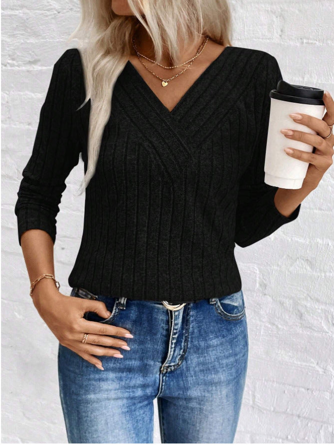 Classy Women's Pullover Long Sleeve T-shirt Sweaters