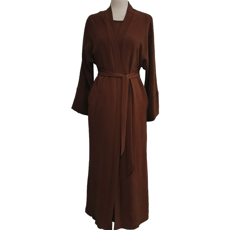 Pattern Elegant Belt Long Sleeve Two-piece Suits
