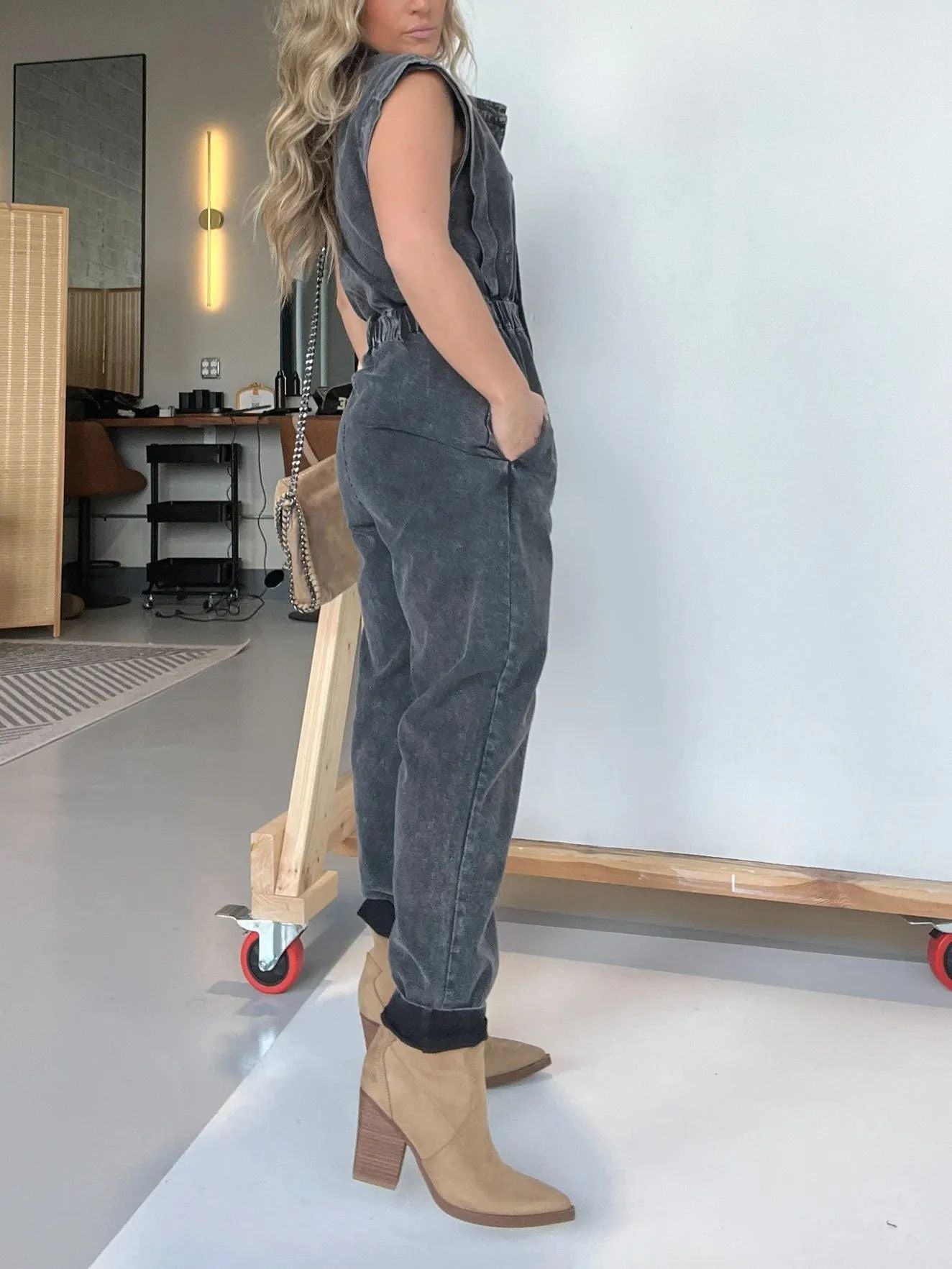 Women's Fashion Wash Denim Hot Personality Jumpsuits