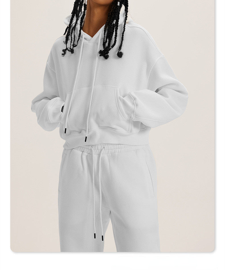 Women's Hooded Long Sleeve Two-piece Set Suits