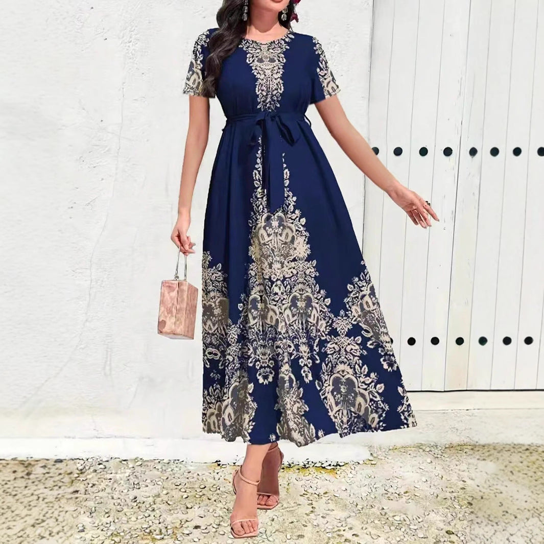 Summer Fashion Blue Printed Elegant Sleeve Shorts