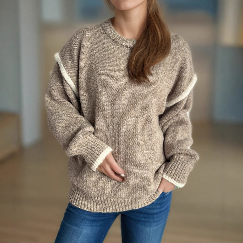 Women's Idle Style Round Neck Loose Thickened Sweaters