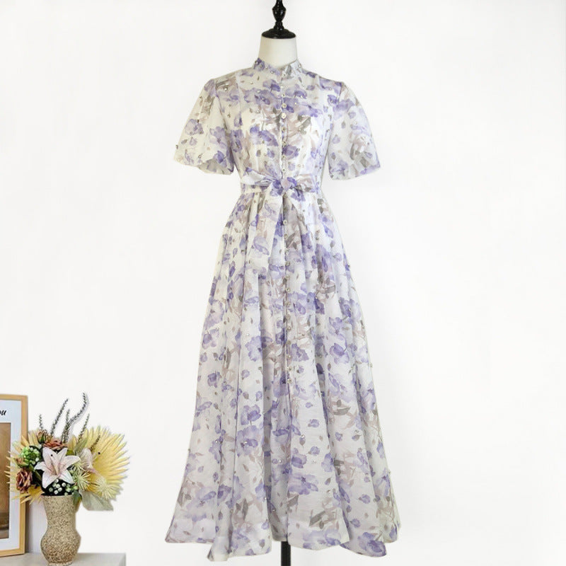 Women's Elegant Lantern Sleeve Single-breasted High Quality Shorts