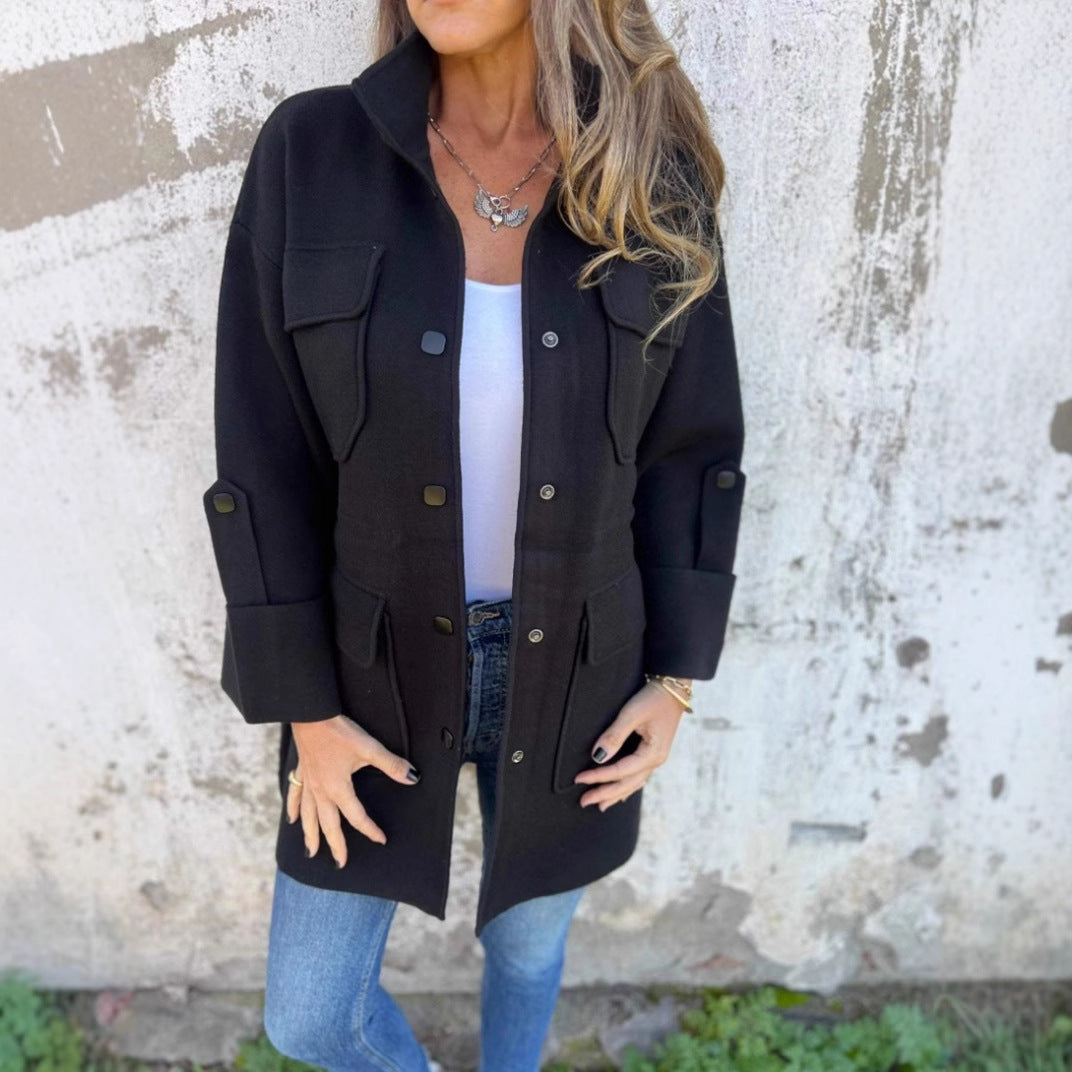 Women's Autumn Fashion Stand Collar Sleeve Reversible Jackets