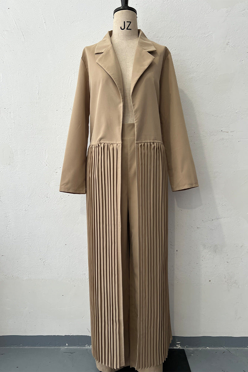 Designer Model Simple Elegant Folding Mid-length Coats