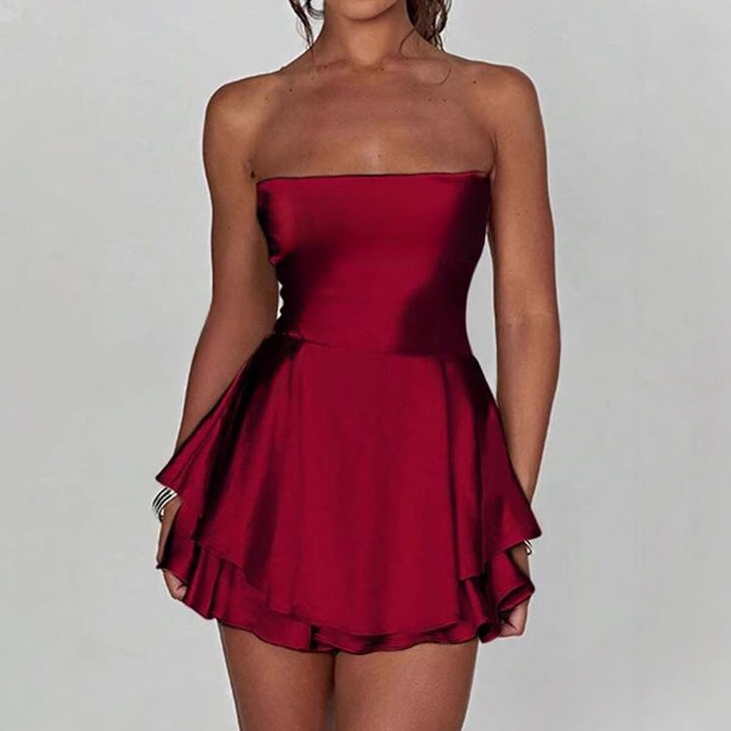 Women's Satin Tube Backless Summer Independent Tops