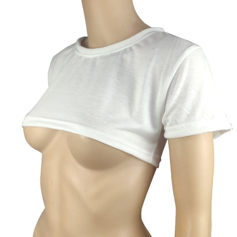 Women's Sexy Casual T-shirt Short-sleeved Solid Color Blouses