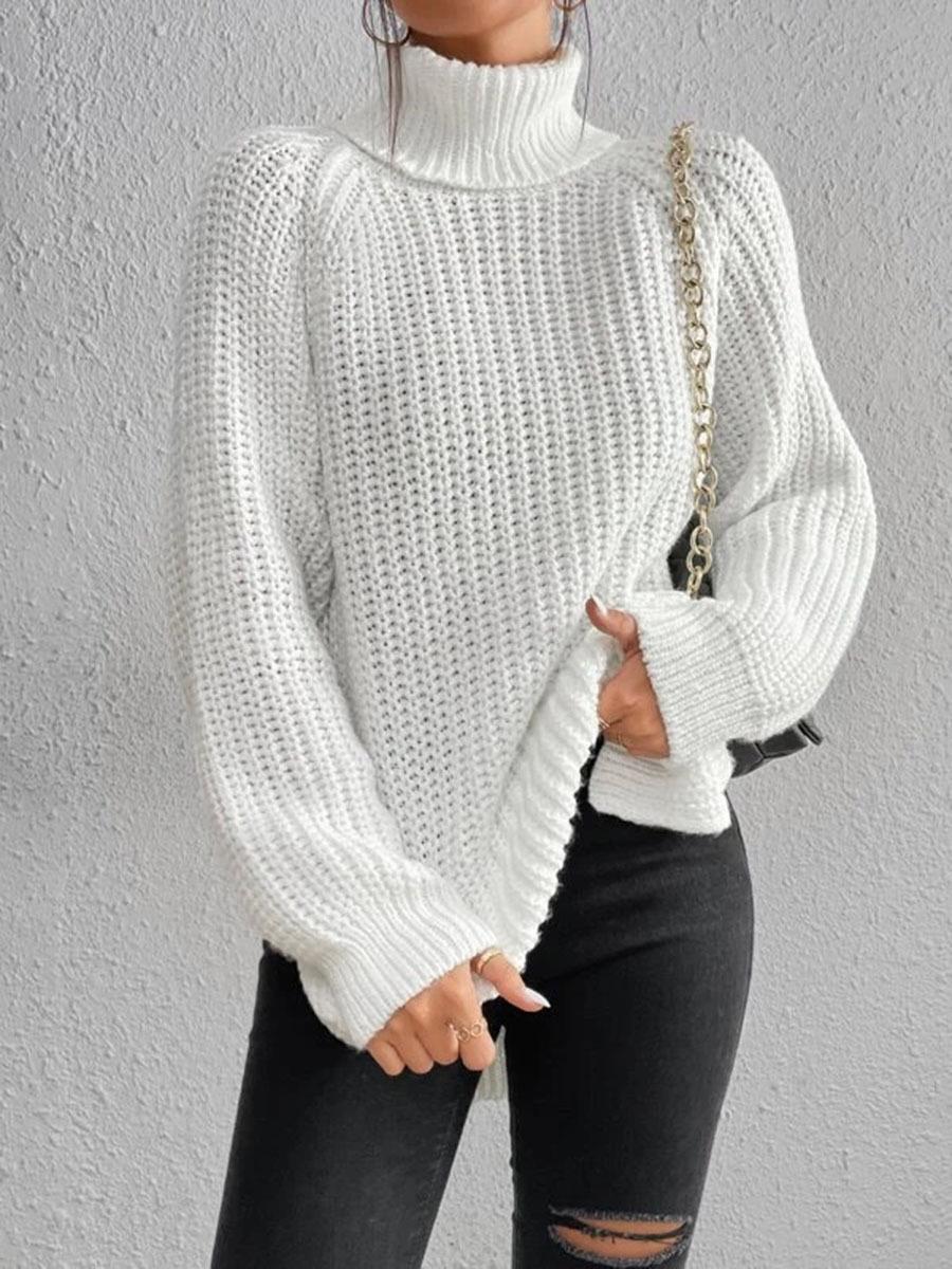 Women's Turtleneck Mid-length Soft Comfortable French Dress Sweater
