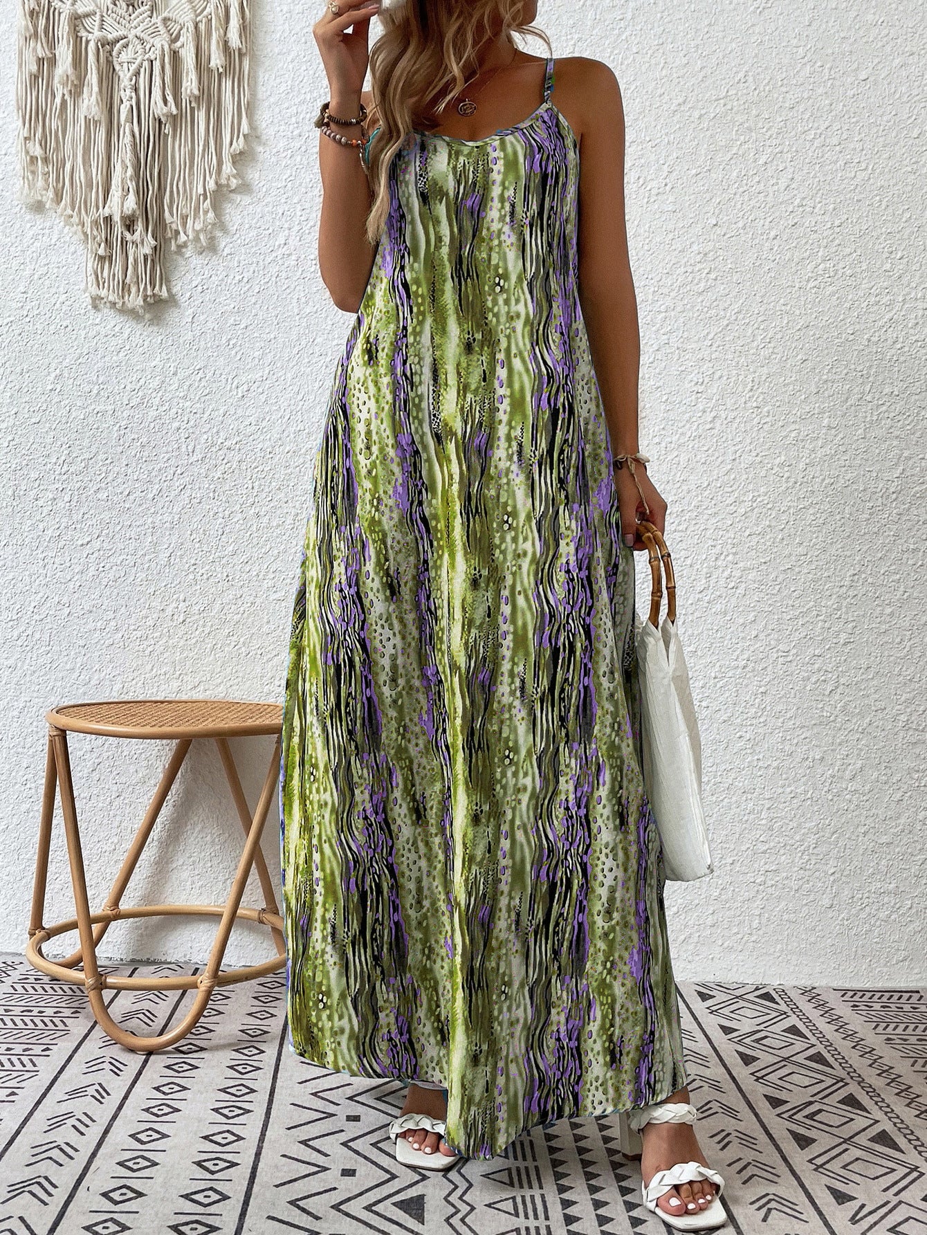 Charming New Women's Printing Slip Gradient Dress