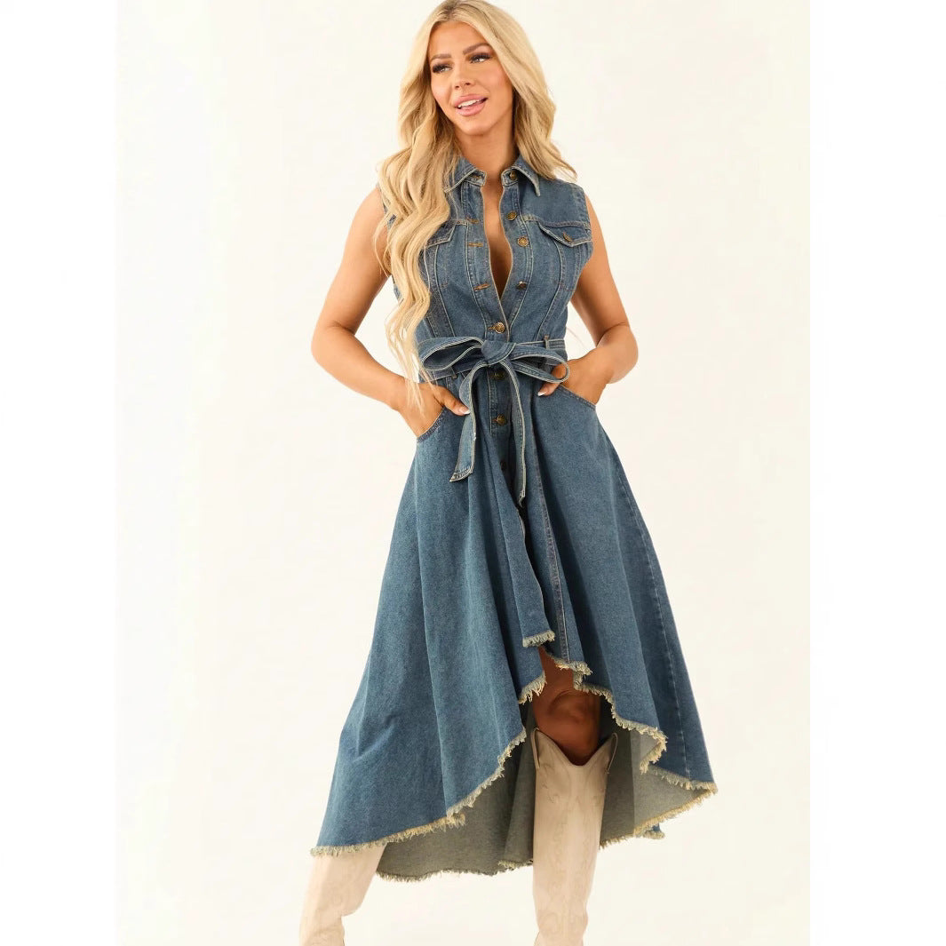 Dress Fashionable Sleeveless Irregular With Personality Dresses