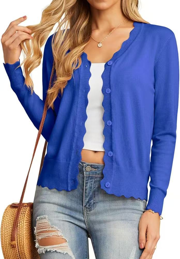 Ruffle 9-point Sleeve Thin Fashion Knitted Women's Sweater