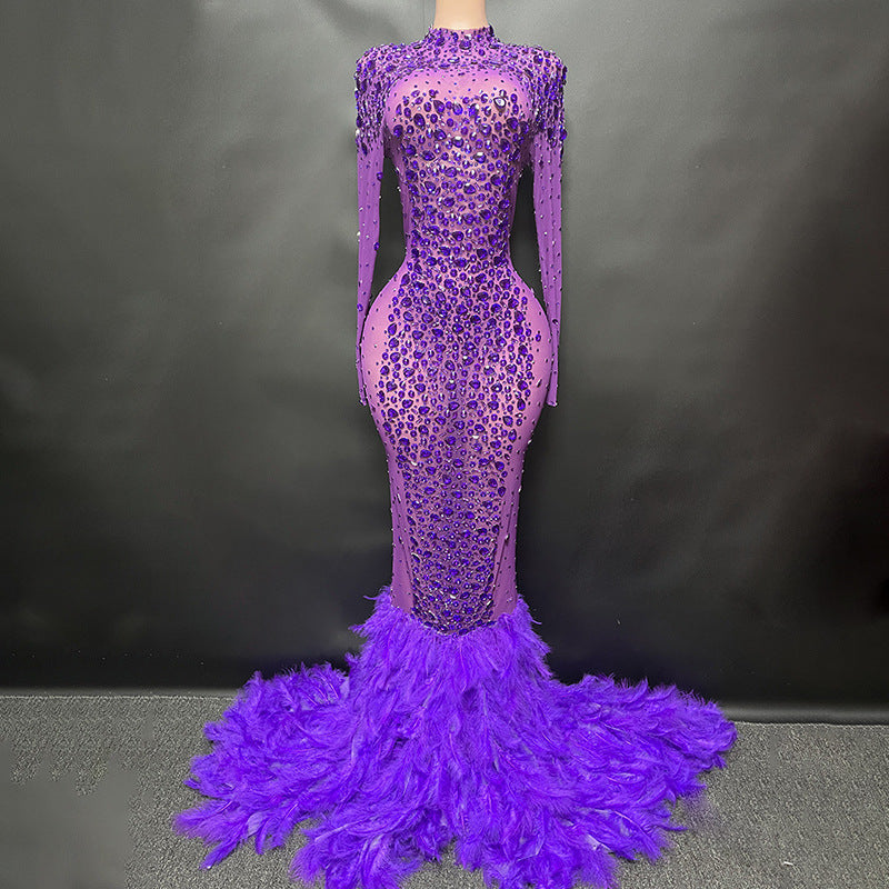 Sparking Diamonds Elegant Pink Fathers Dress Dresses