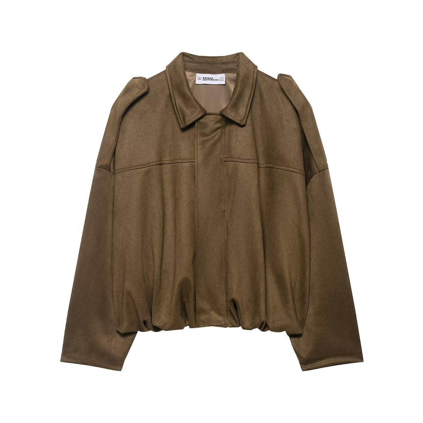 Women's Popular Suede Texture Lapel Bomber Jackets