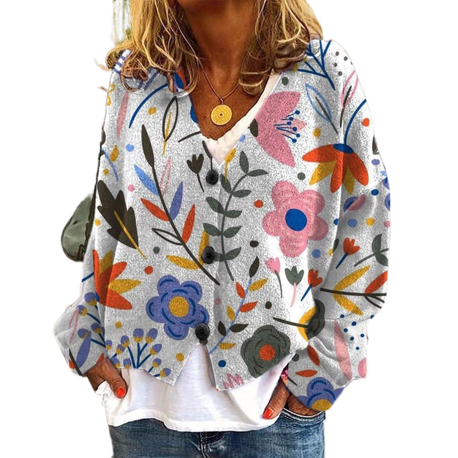 Women's Digital Printing Thick Needle Large Long-sleeved Sweaters