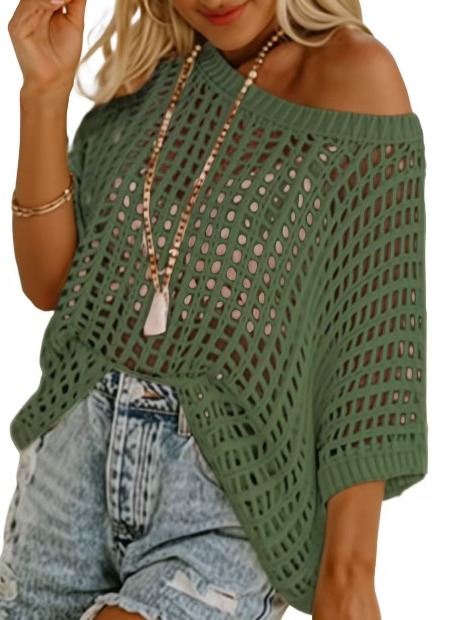 Women's Hollow Summer Loose Beach Cover Thin Bikini Sexy Women's Sweater