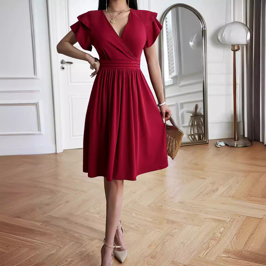 Early Autumn Summer Vacation Seaside Retro Temperament Elegant Dress