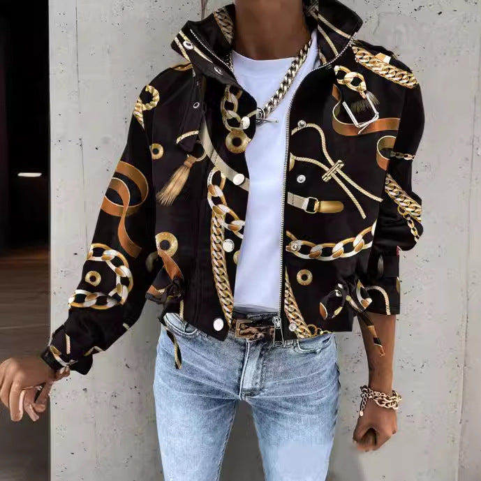 Women's Fashion Graceful Glamorous Printed Casual Jackets