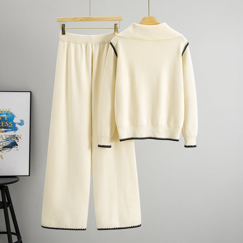 Women's Turtleneck Pullover Design Sense Niche Chic Yarn Two-piece Sweaters