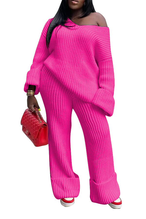 Women's Casual Solid Color Loose Knitting Sweaters