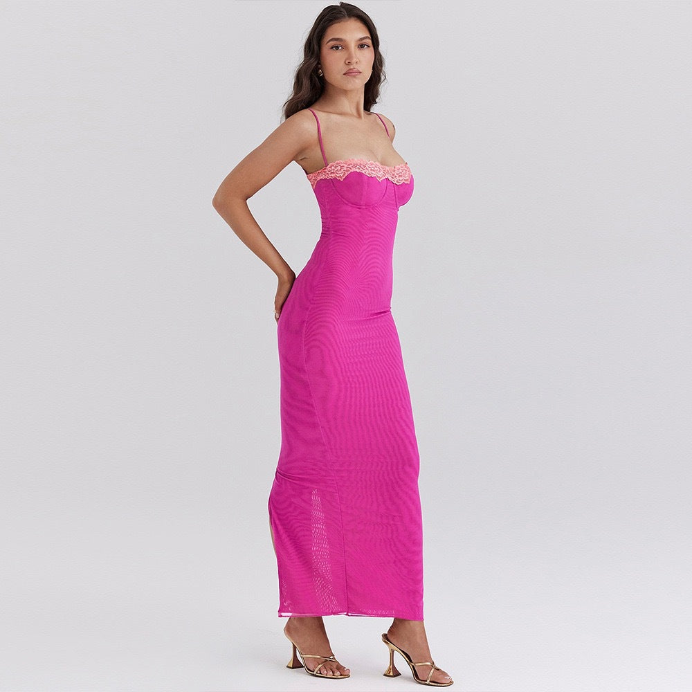 Women's Summer Lace Wrapped Chest Halter Sexy Dress