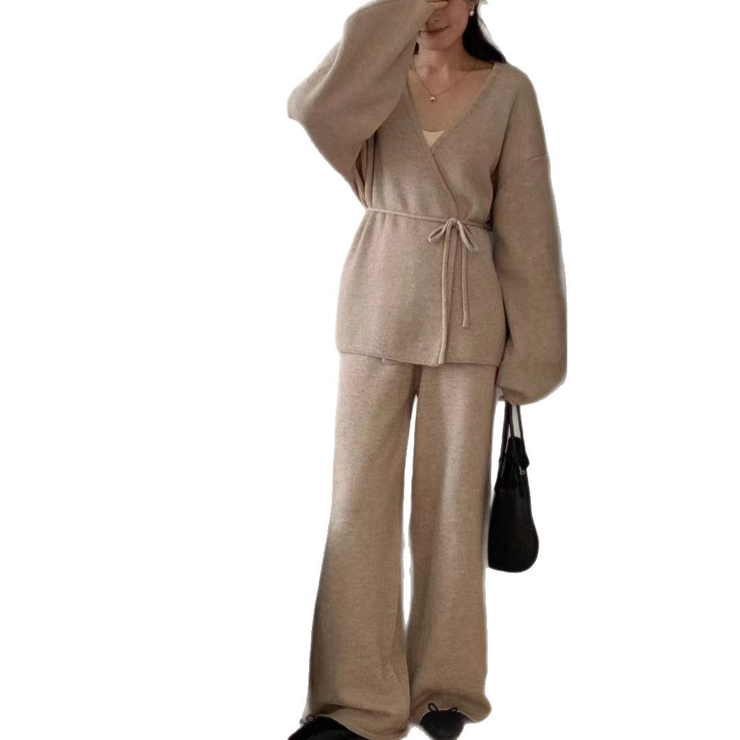 Women's Knitting Knitted Casual Two-piece Set Suits