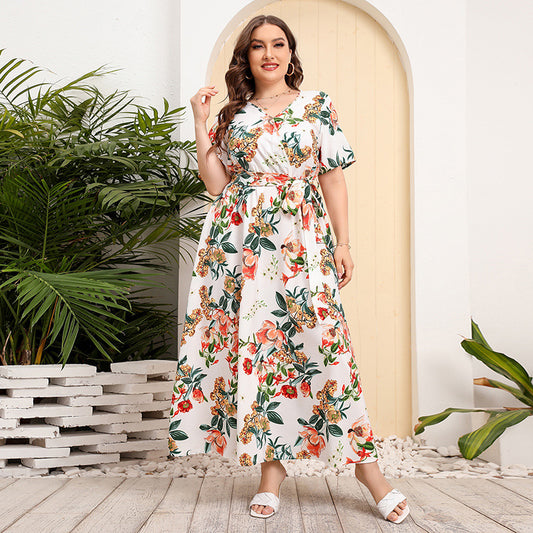 Western Style Midi Temperament Printed Black Dresses