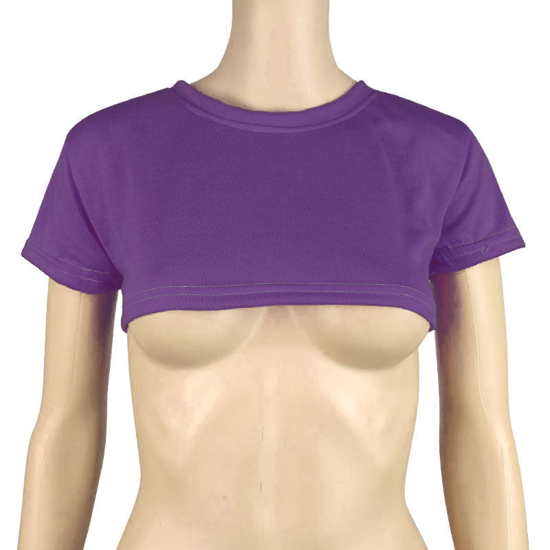 Women's Sexy Casual T-shirt Short-sleeved Solid Color Blouses