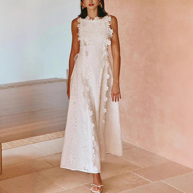 Women's Summer Lace Embroidered Holiday Slim Fit Long Dresses