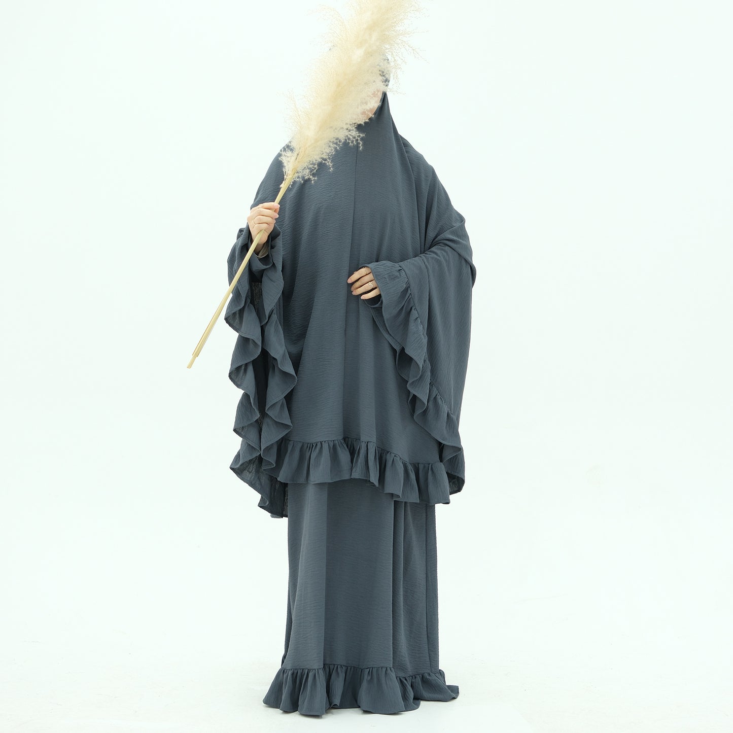 Trendy Turkey Solid Color Dress Headscarf Dresses