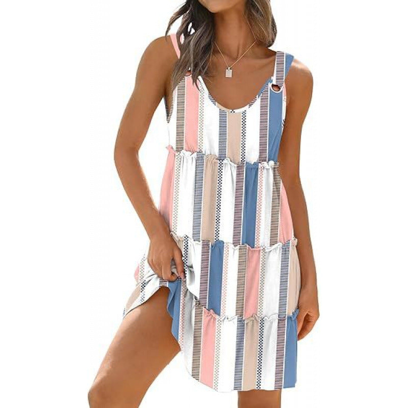 Women's Vacation Swimsuit Bohemian Floral Beach Dress Dresses