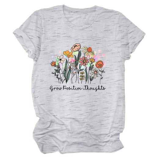 Women's Temperament Leisure Round Collar T-shirt Blouses