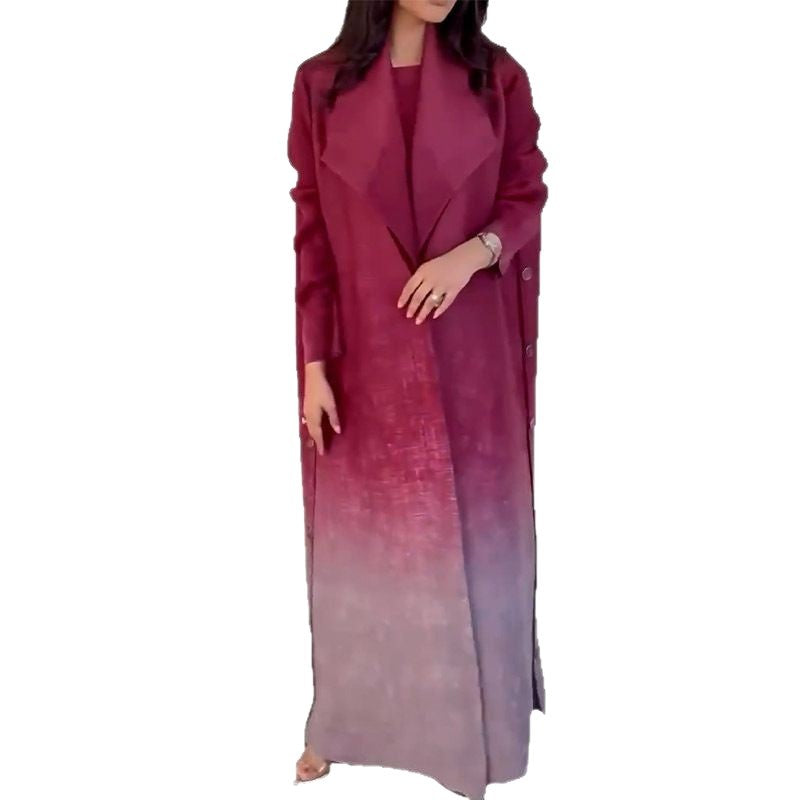 Women's High Fashion Gradient Casual Loose Style Coats