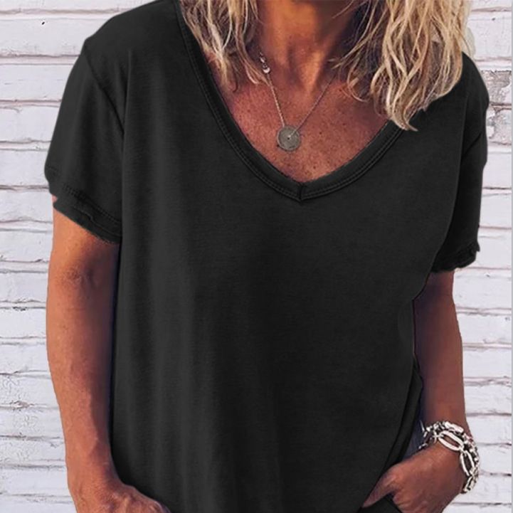 Women's Large T-shirt Summer Loose Leisure Short-sleeved Blouses
