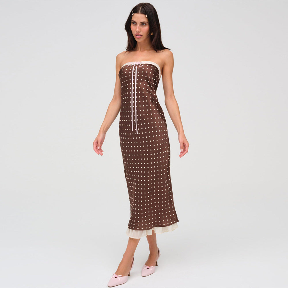 Long Dress Sexy Hot Polka Dot Tube Dresses