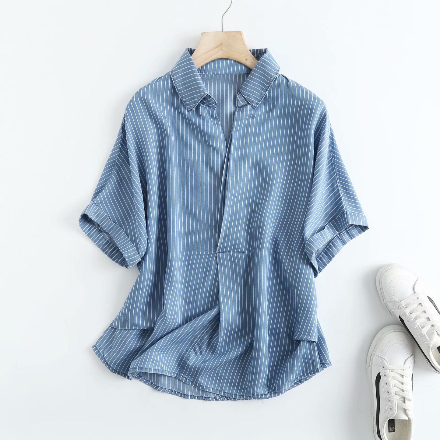 Women's Summer Super Soft Shirt Style Denim Blouses
