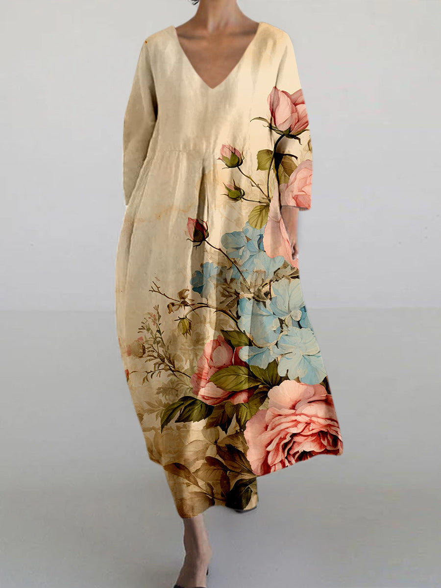 Women's Round Neck Fashion Advanced Long Sleeve Dresses