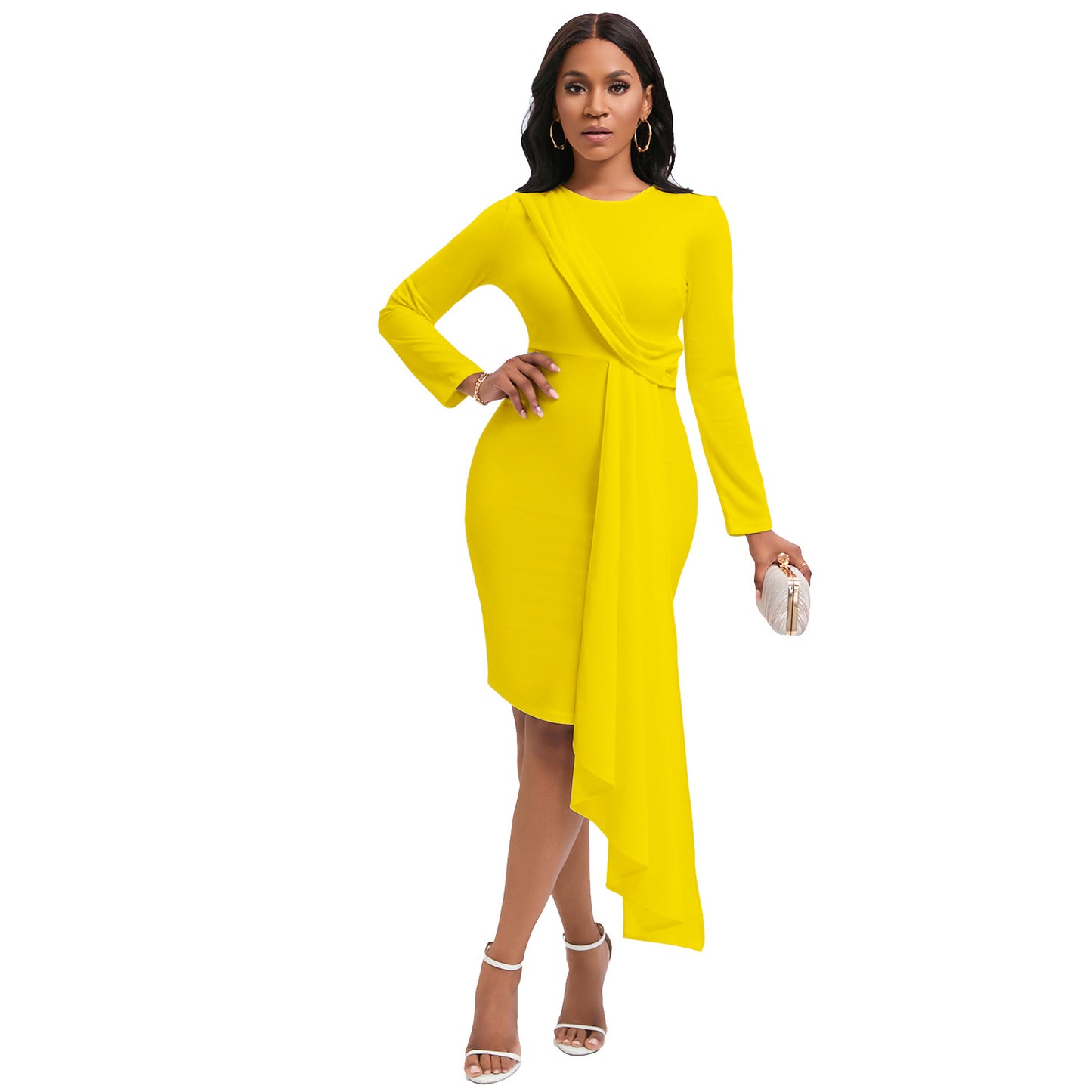Autumn Long Sleeve Elegant Pencil African Dress