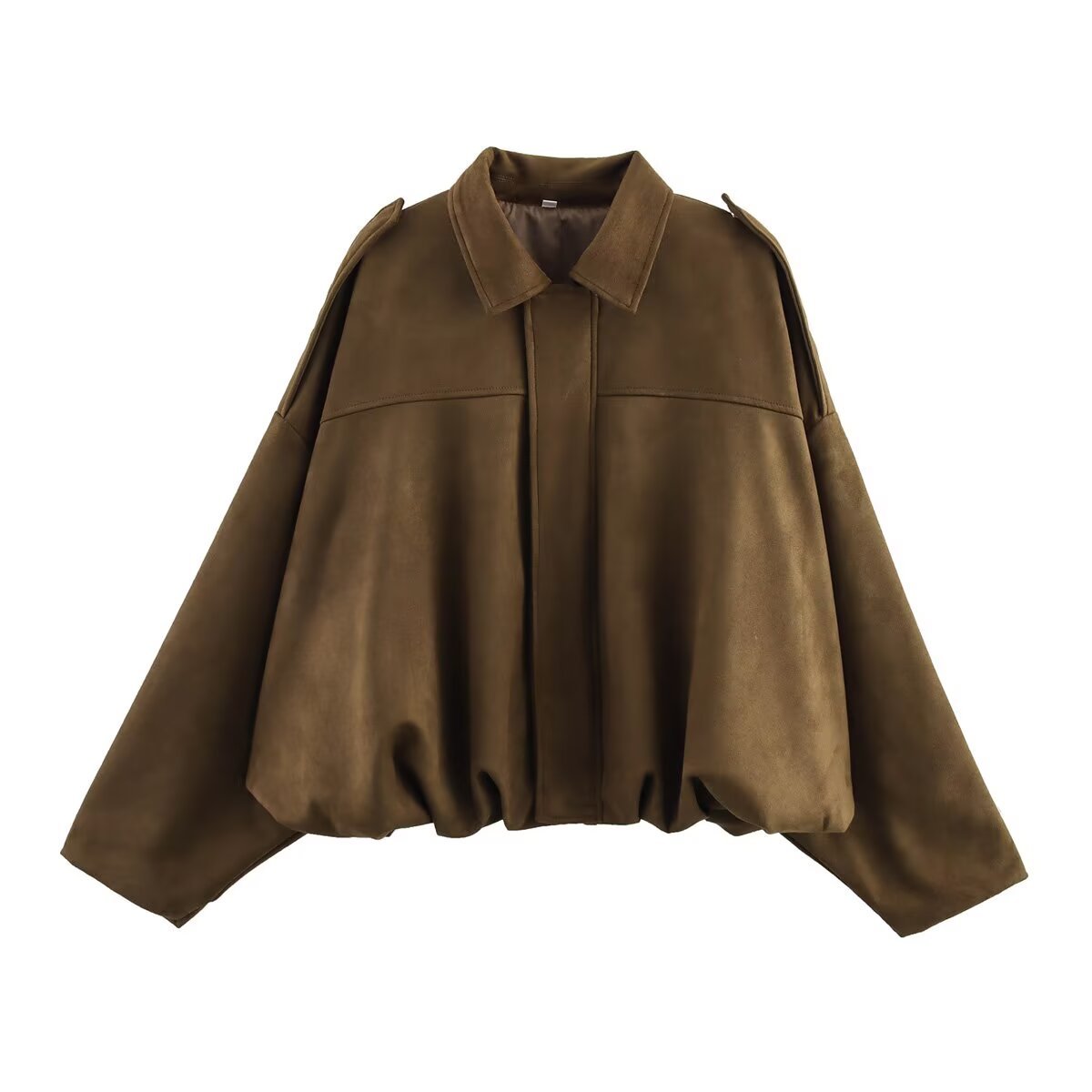 Women's Summer Suede Texture Lapel Pilot For Jackets