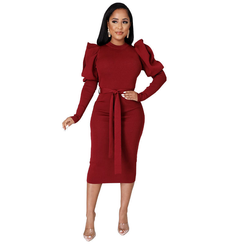 Women's Long-sleeved Autumn Elegant Slim Fit Petite Dress
