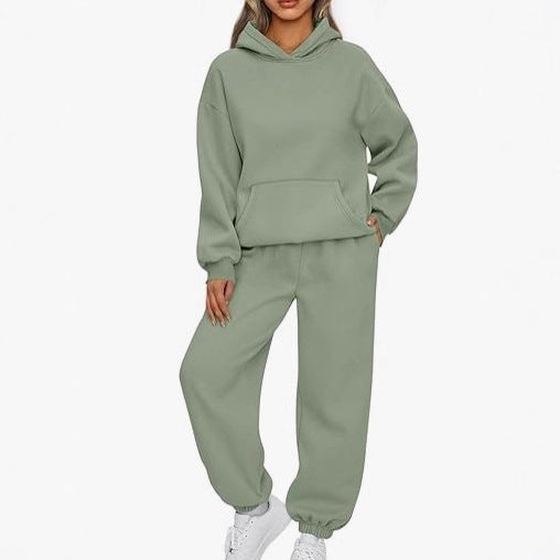 Elegant Women's Two-piece Hoodie Sportswear Trousers Fashion Casual Suit