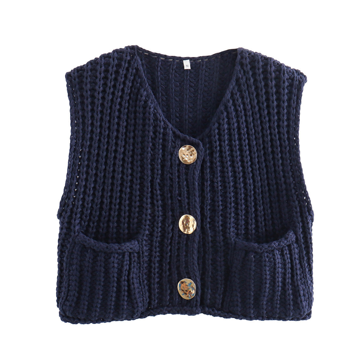 Women's Street Fashion Color Thick Needle Vests