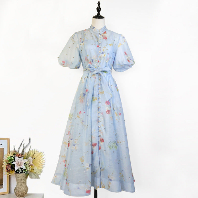 Women's Elegant Lantern Sleeve Single-breasted High Quality Shorts