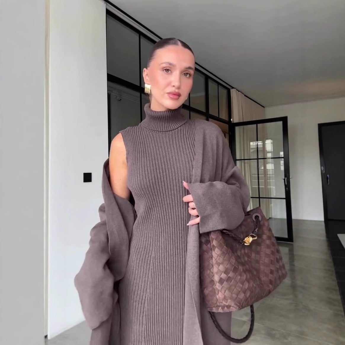 Women's Autumn Idle Style Elegant Soft Long Sleeve Dress Dresses