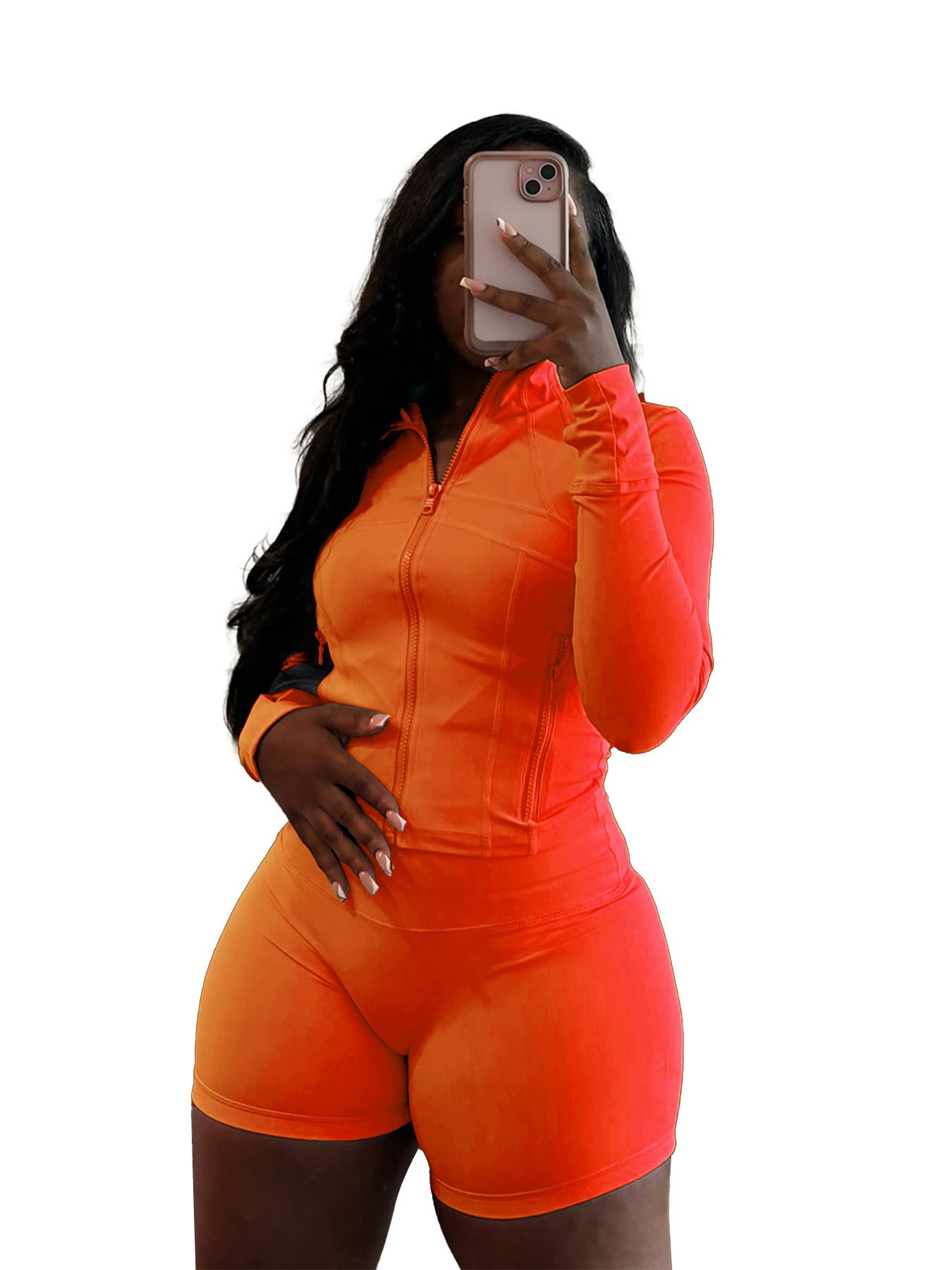 Women's Sexy Tight Long Sleeve Horn Two-piece Clothing